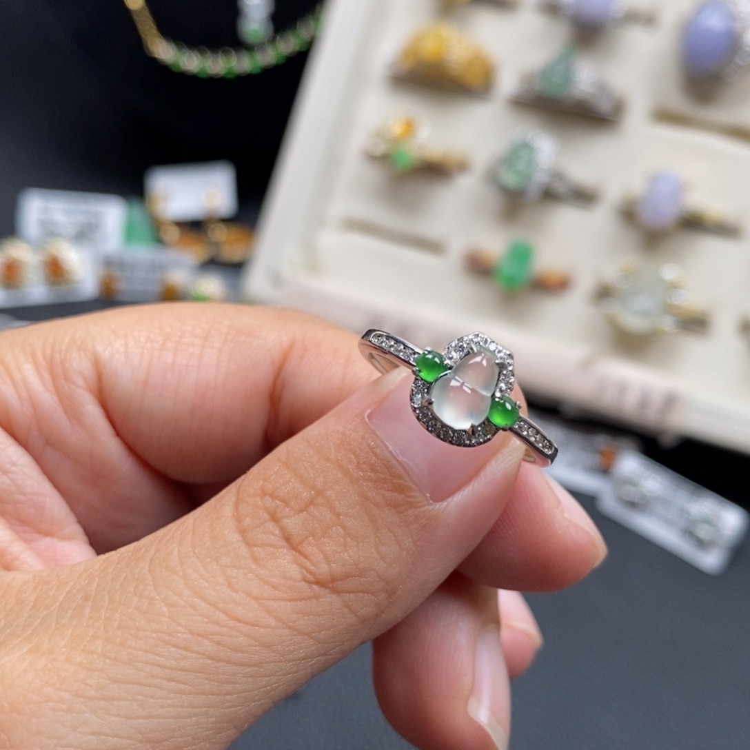 翡翠银S925镶嵌戒指