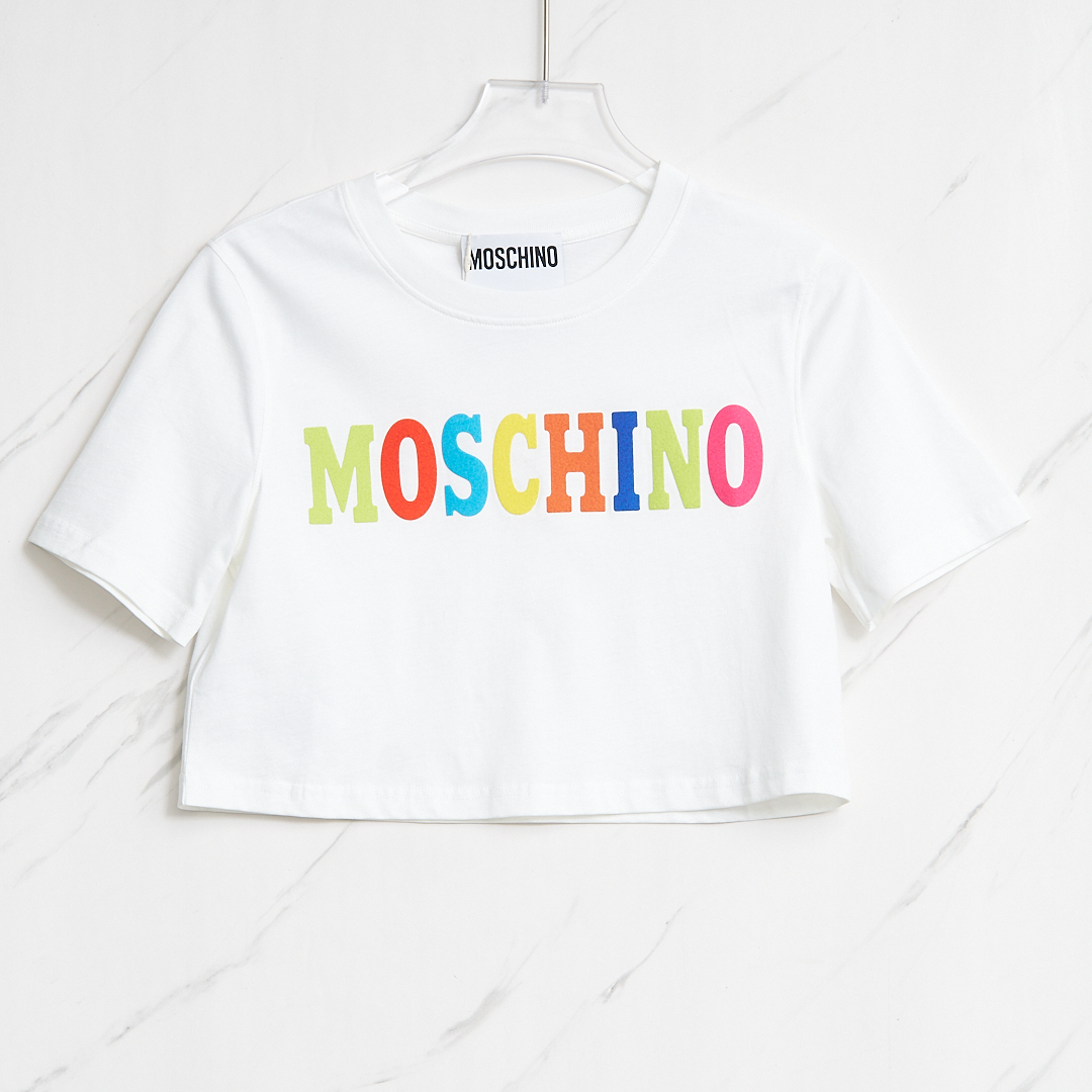 未使用  【瑞池女装】Moschino女士七彩字母印花T恤MNGU00715