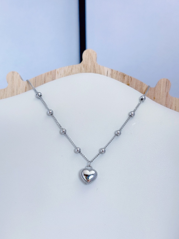 铂金PT950爱心光珠套链时尚百搭