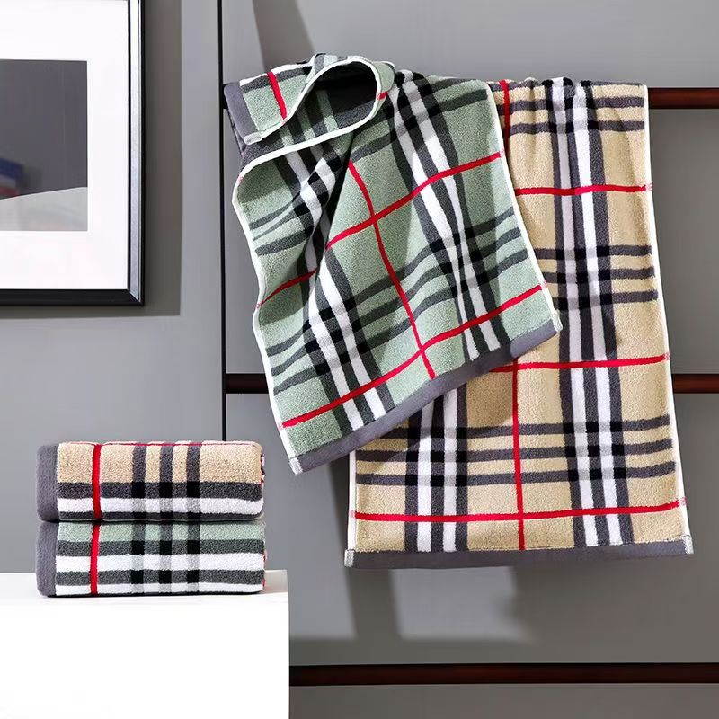 （绅士格子）男士高档成人34×74亲肤吸水毛巾条纹家用