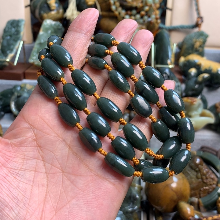 岫岩河磨玉（透闪石质玉）手把件未镶嵌勇*