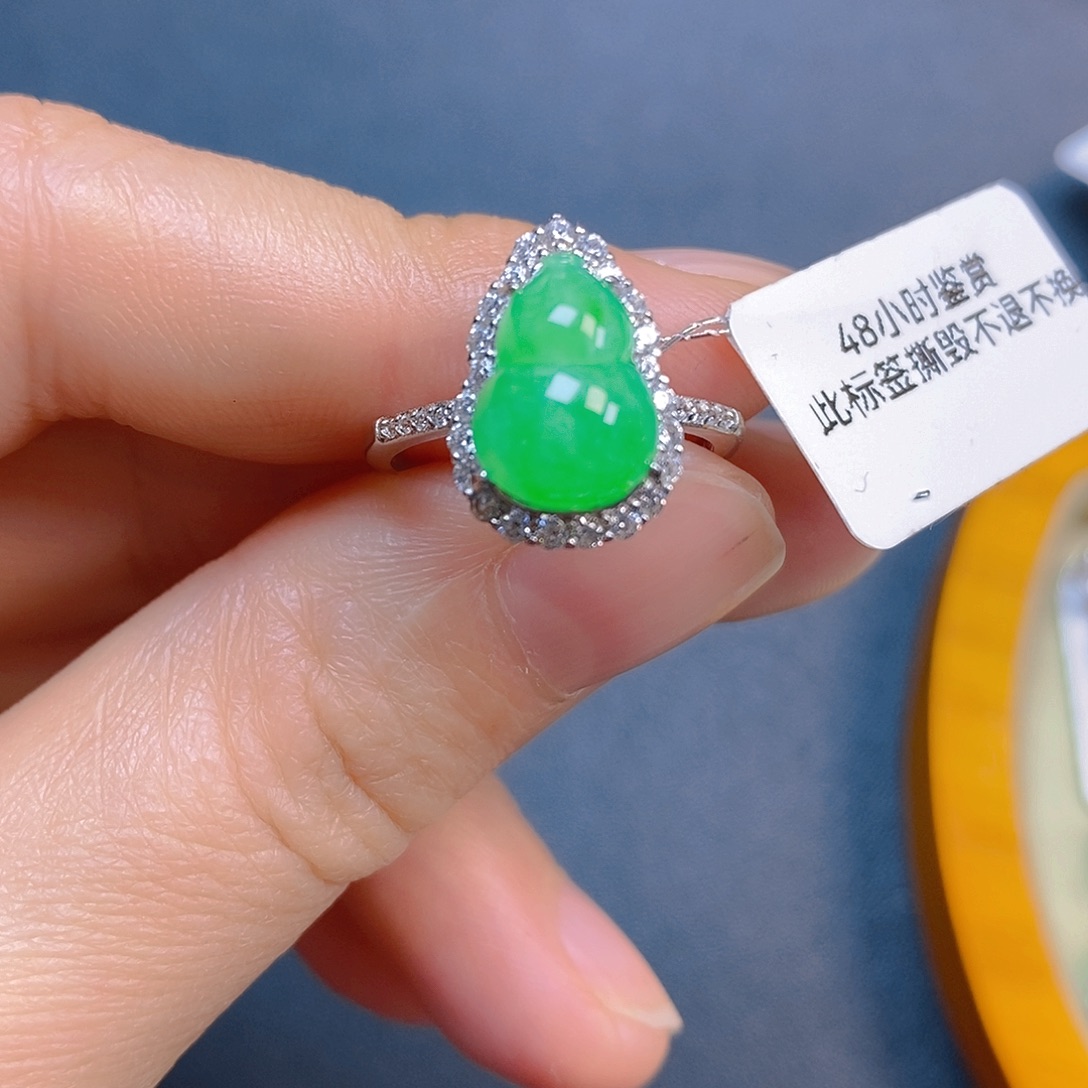 翡翠银S925镶嵌戒指