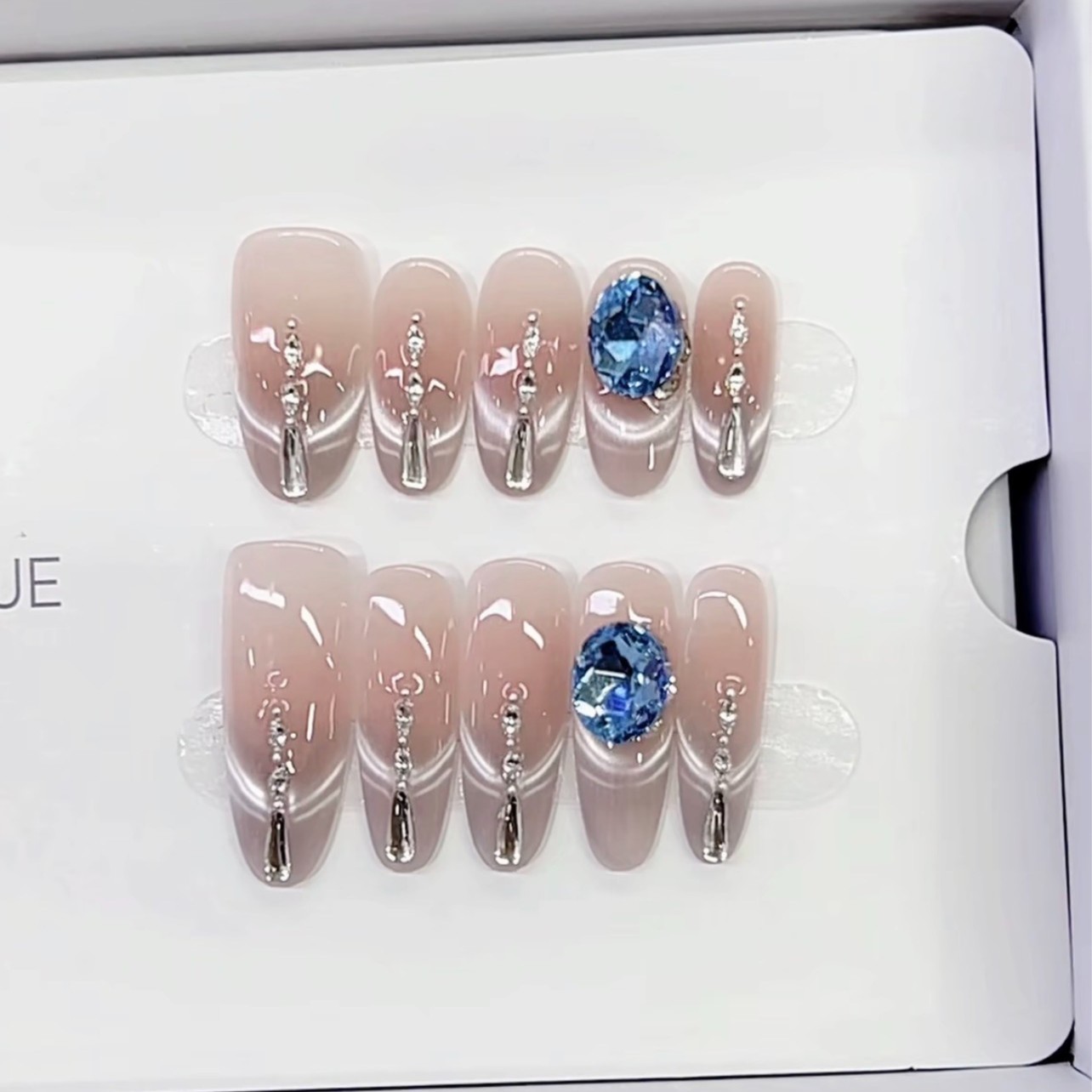 海洋之心【长椭圆】（25mm）纯手工穿戴甲10片装