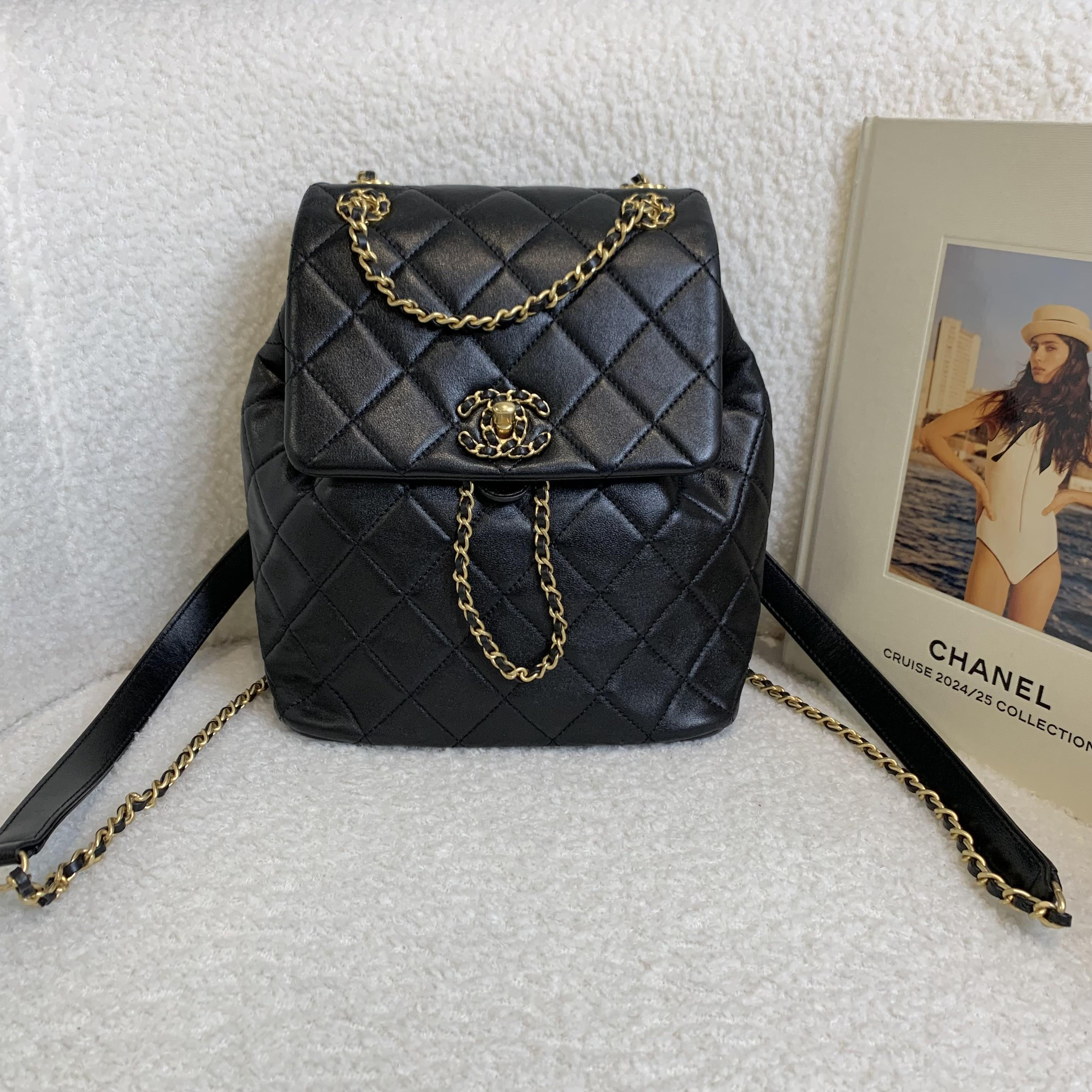 99新 Chanel/香奈儿 壹臻/24P黑金19bag双肩包 30842511