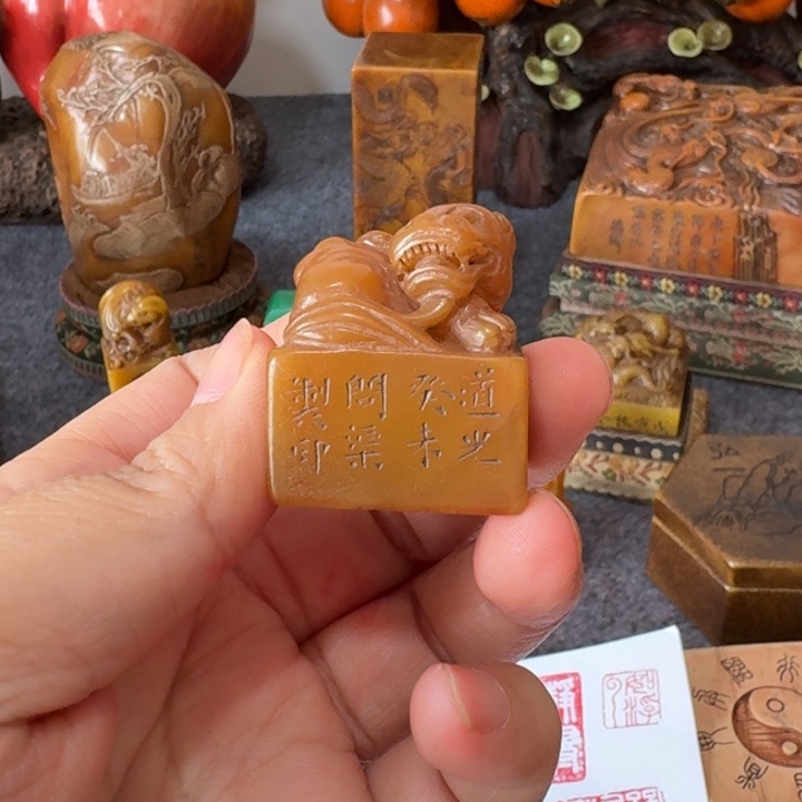 西***人寿山石印石手工艺品摆件