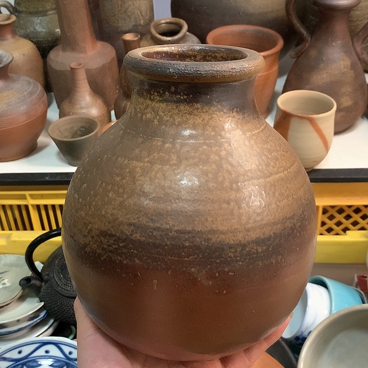 备前烧大罐一个备前烧