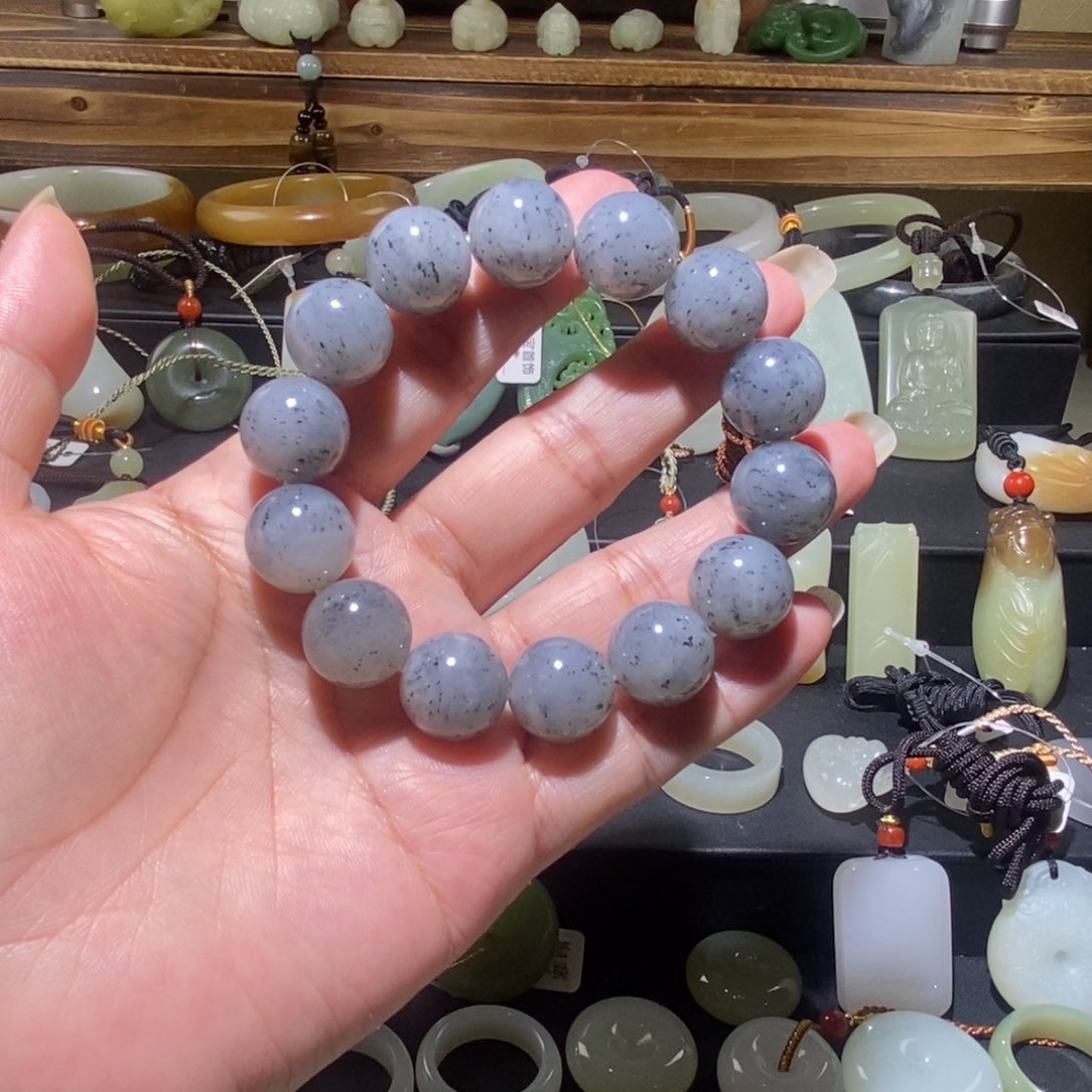 手串未镶嵌和田玉青花手串