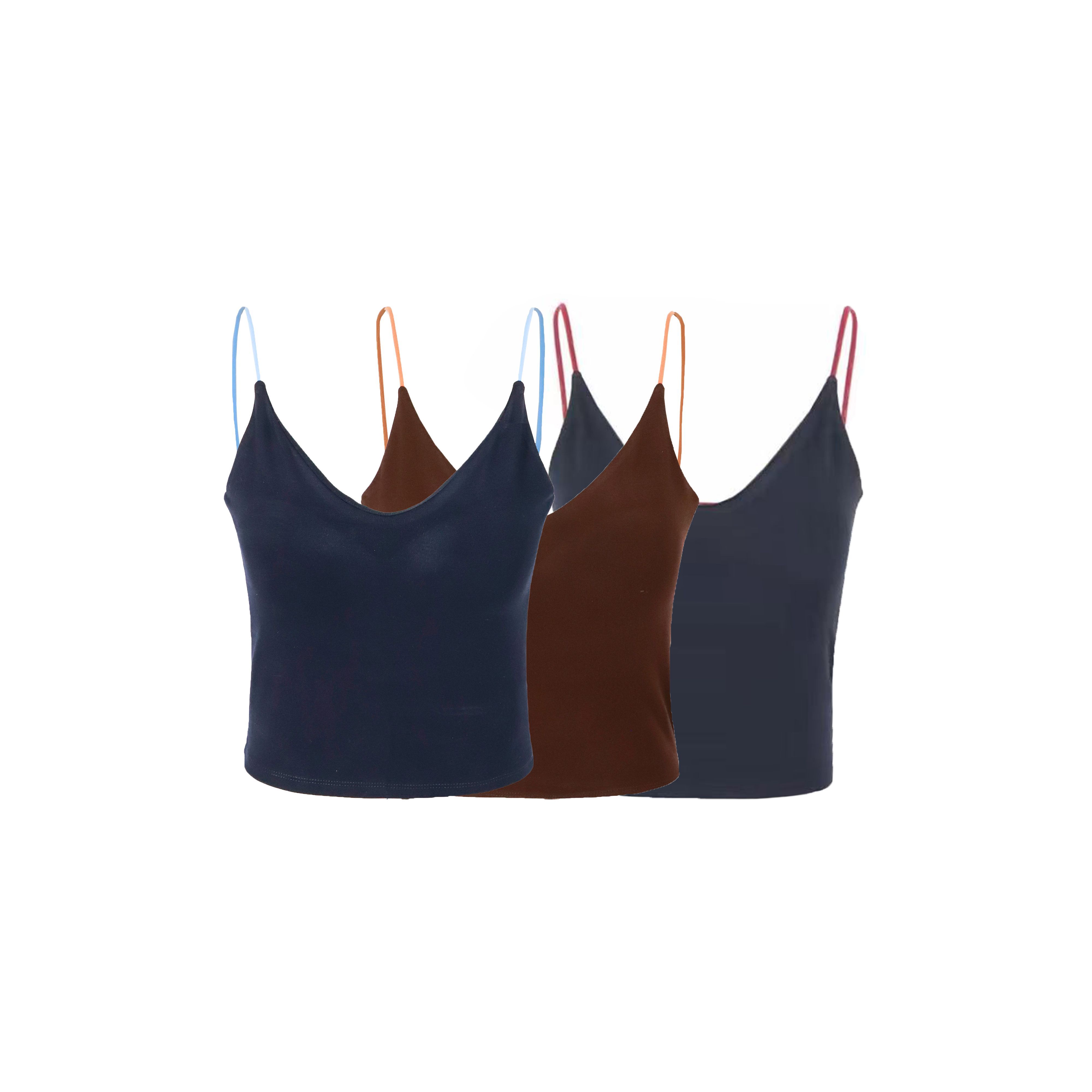 YOLOLITE【骨感2.0】2853撞色肩带净版V领带胸垫吊带