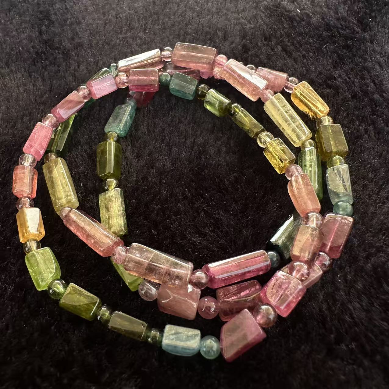 【书记甄选】天然碧玺方糖随型单圈手链 多样性发一件  5982QQ