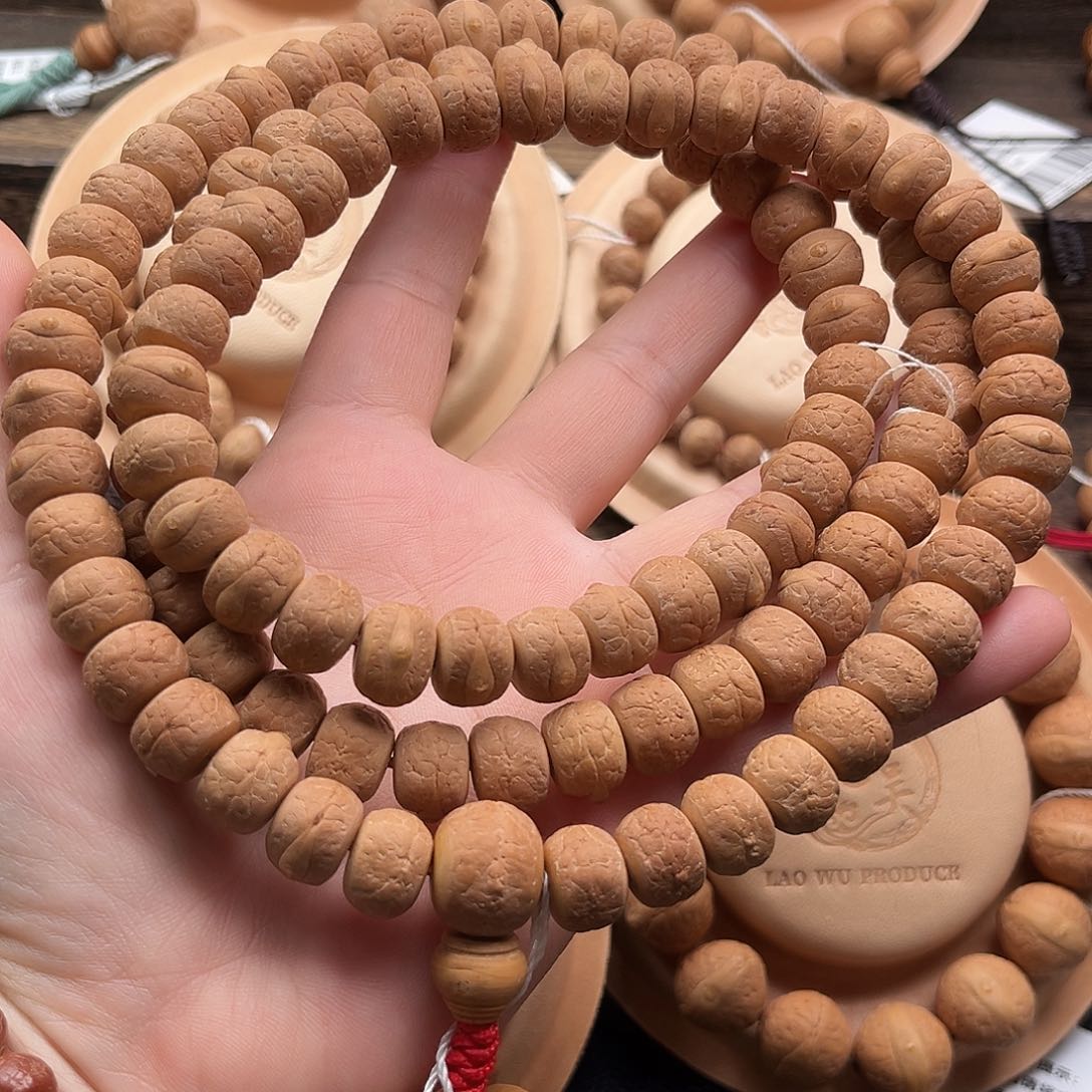 凤眼菩提手串白***儿精品12.5mm藏式桶珠108颗