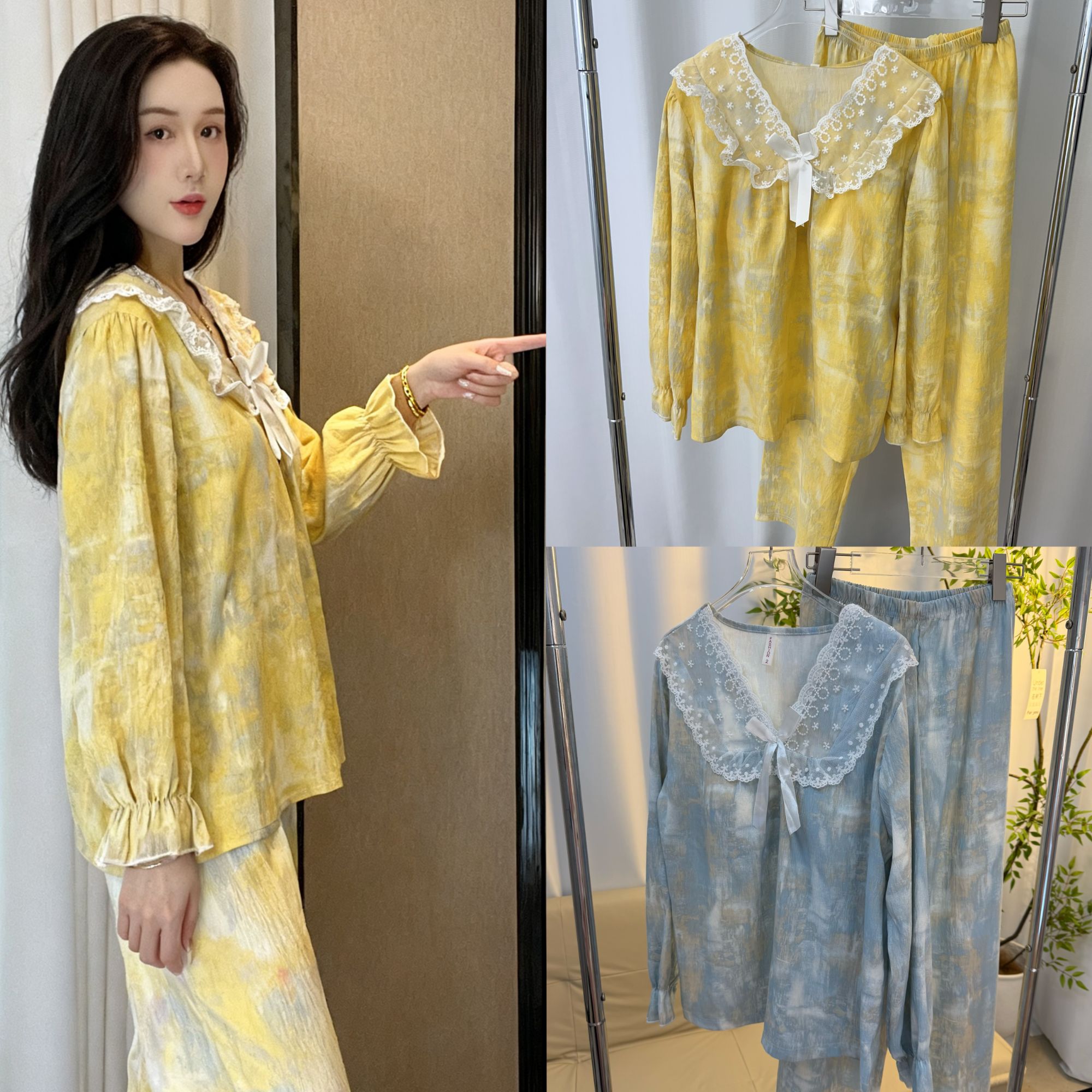 2026年秋冬季新款睡衣女家居服保暖套装带胸垫可外穿