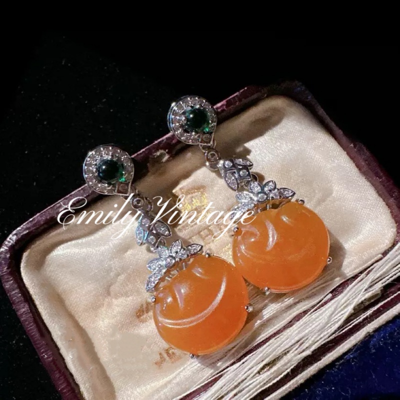 锌合金仿水晶耳饰 【3143Y】Emily Vintage珍藏款