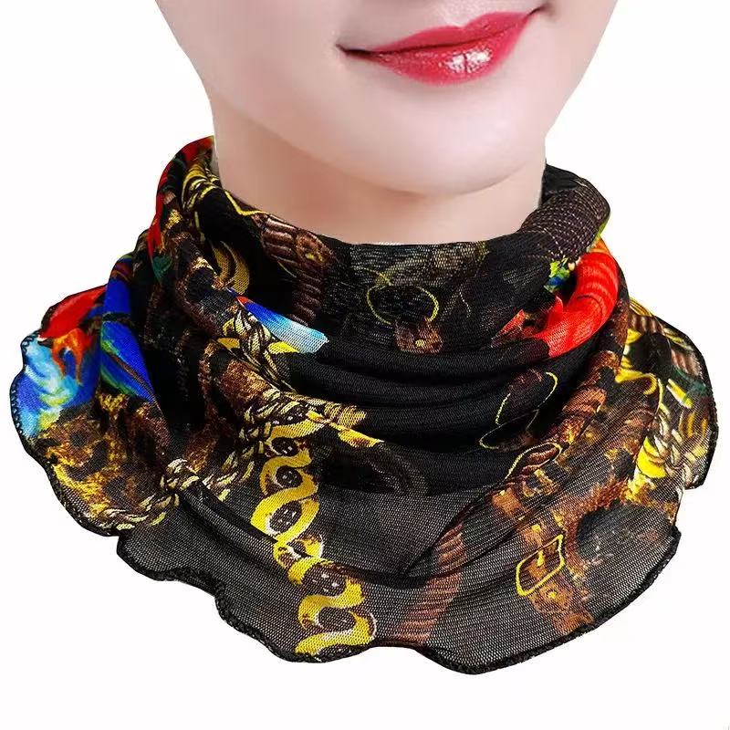  【加大版型】百变围脖女春夏小丝巾套头脖冬保暖防晒百搭护颈口罩