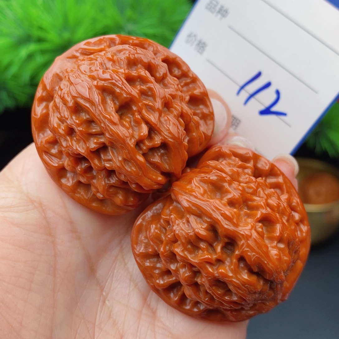文玩核桃把件41红狮子112