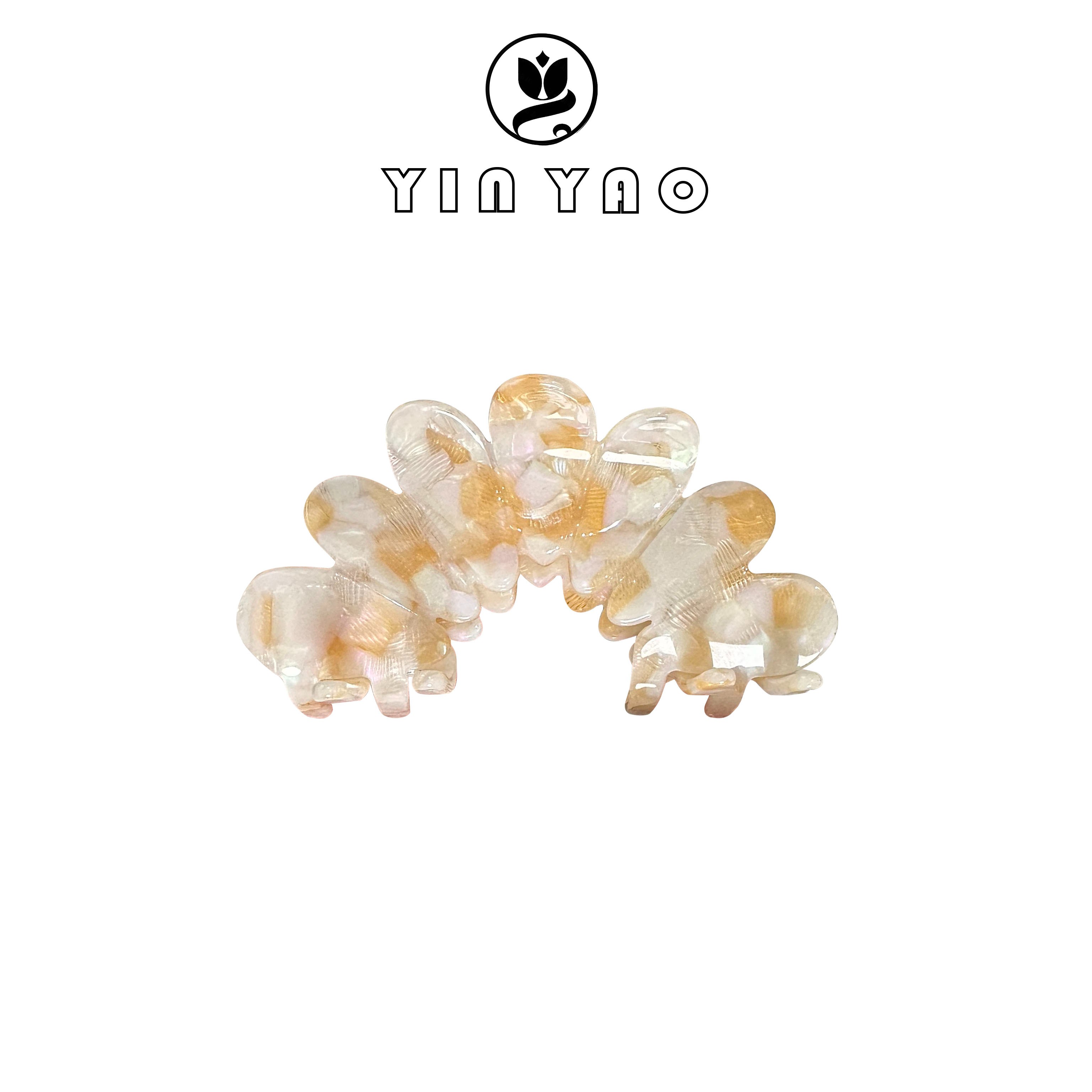 【YINYAO】原单设计醋酸花瓣抓夹气质时尚复古简约优雅1996