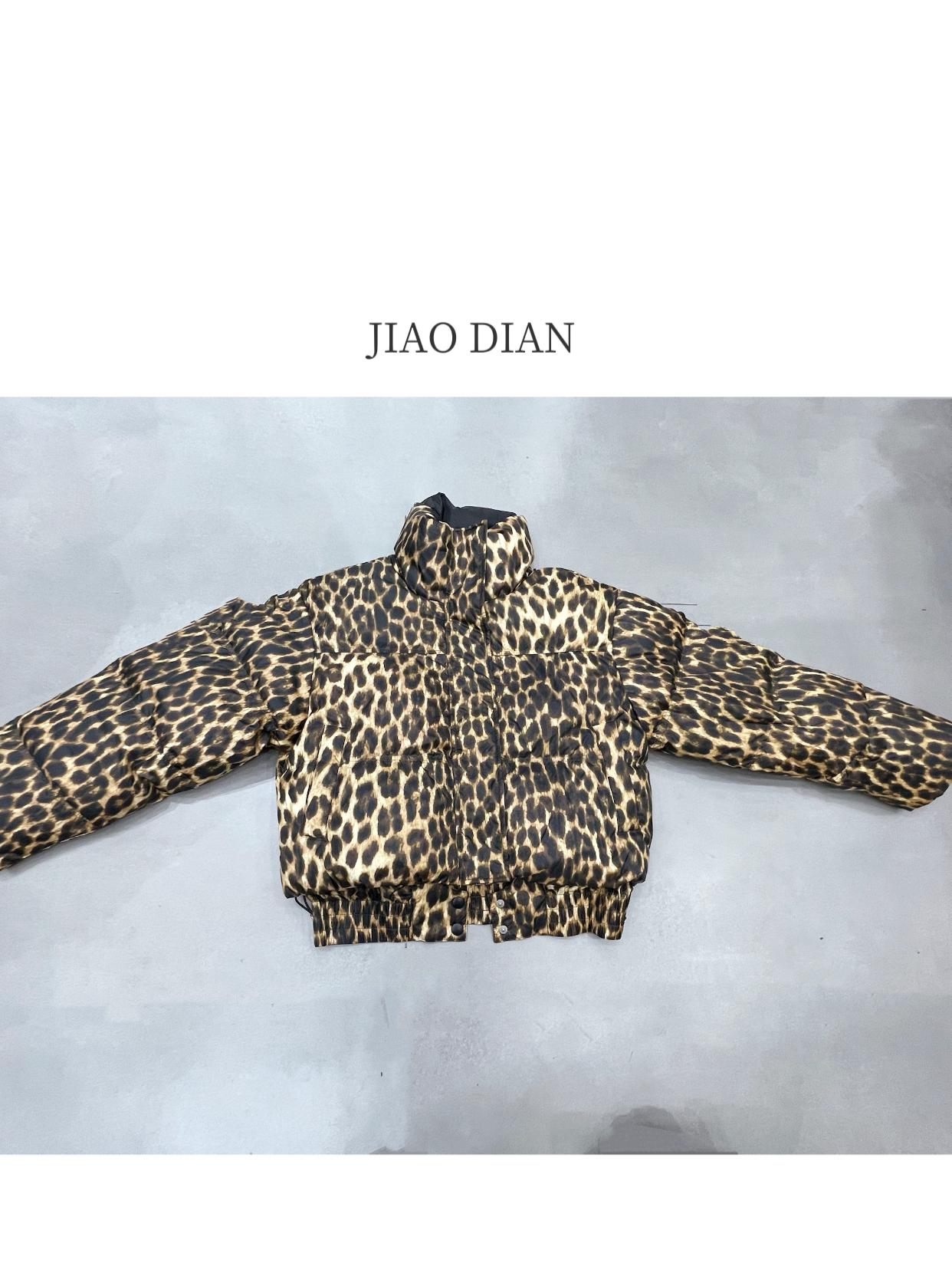 JIAODIAN羽绒服时尚都市迷彩休闲冬季短款上衣印花外套