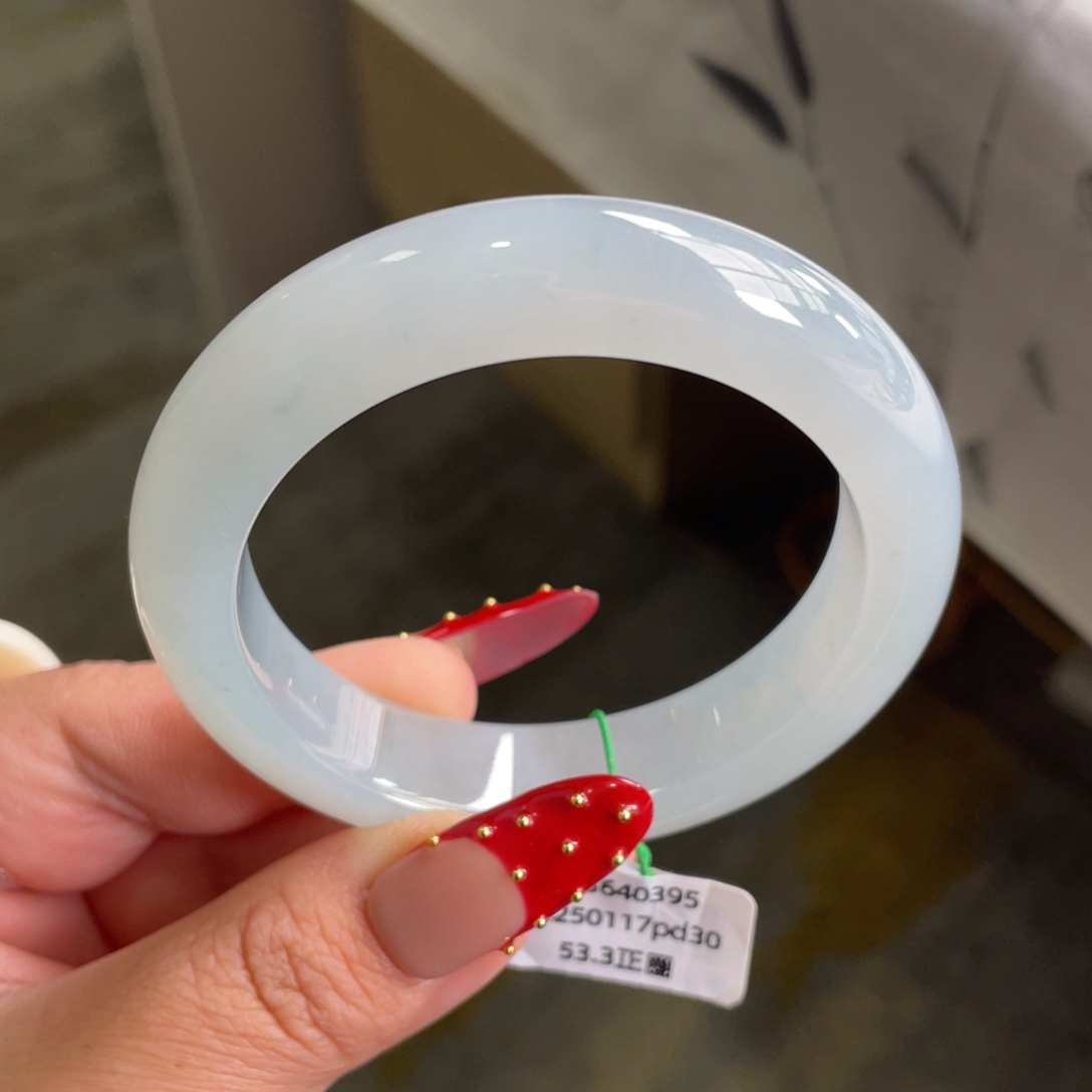 翡翠未镶嵌手镯冰胶厚装手镯