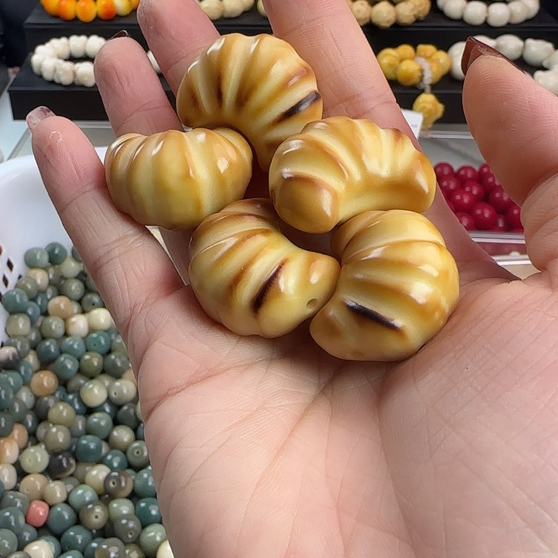 手串菩提根/象牙果全品牙果炭烤牛角包3颗