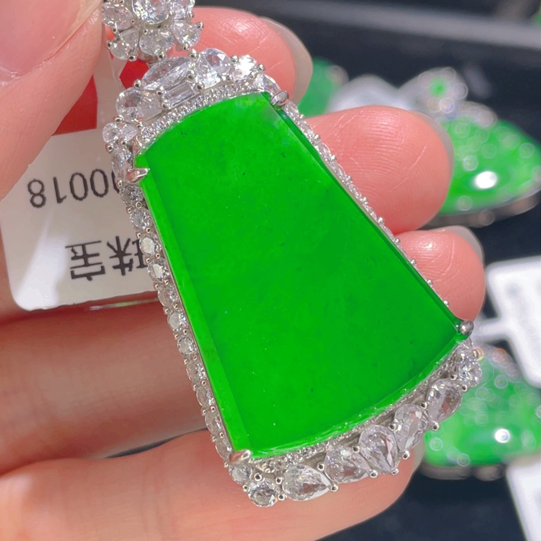 翡翠吊坠(不含链)银S925镶嵌