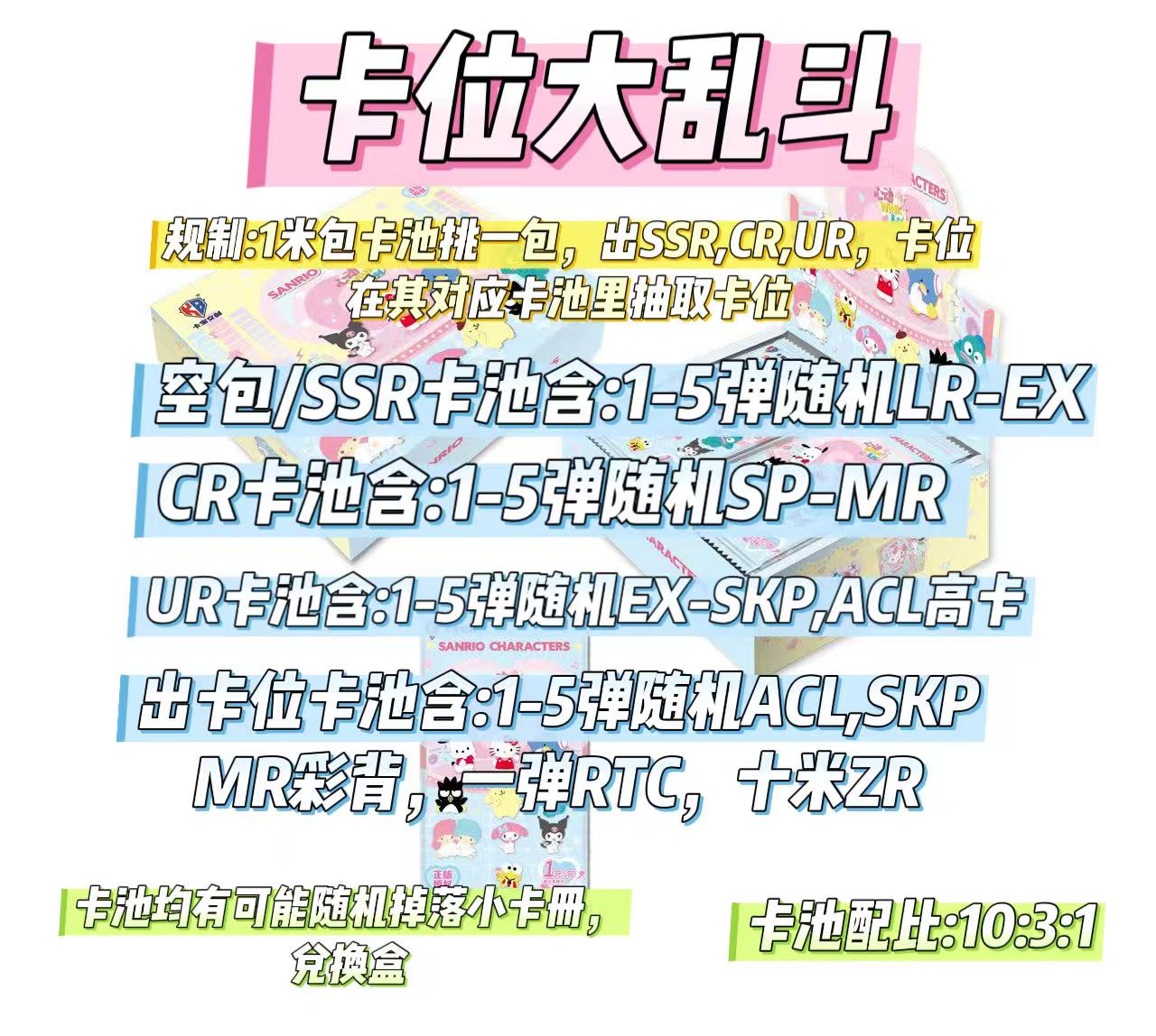 【卡位大乱斗】 卡位版卡宝文创三丽鸥拍立得家族收藏卡牌盲盒