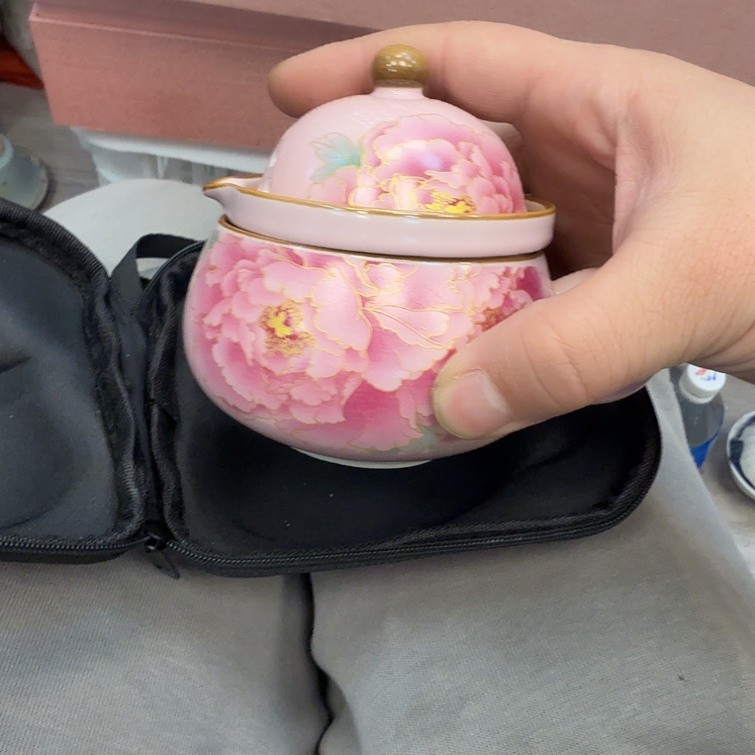 办公杯牡丹一套带粉