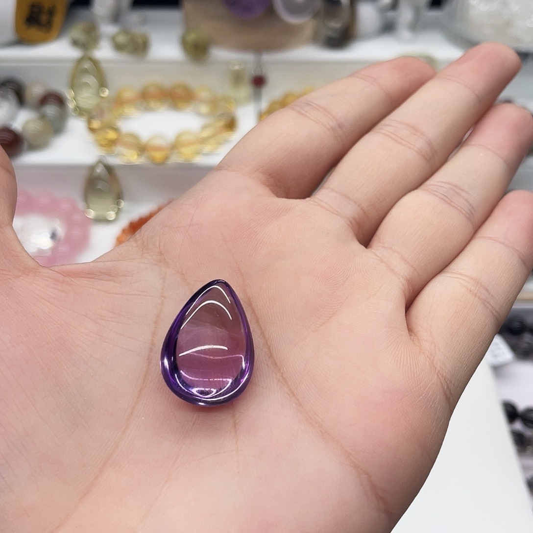 水晶吊坠(赠链)未镶嵌纯天然巴西紫水晶吊坠