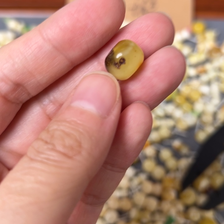 蜜蜡未镶嵌裸石11.4mm一个有坑