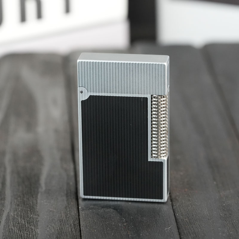 S.dubtnt法国都柏特朗声打火机竖条纹黑银时尚充气火机送男友礼物