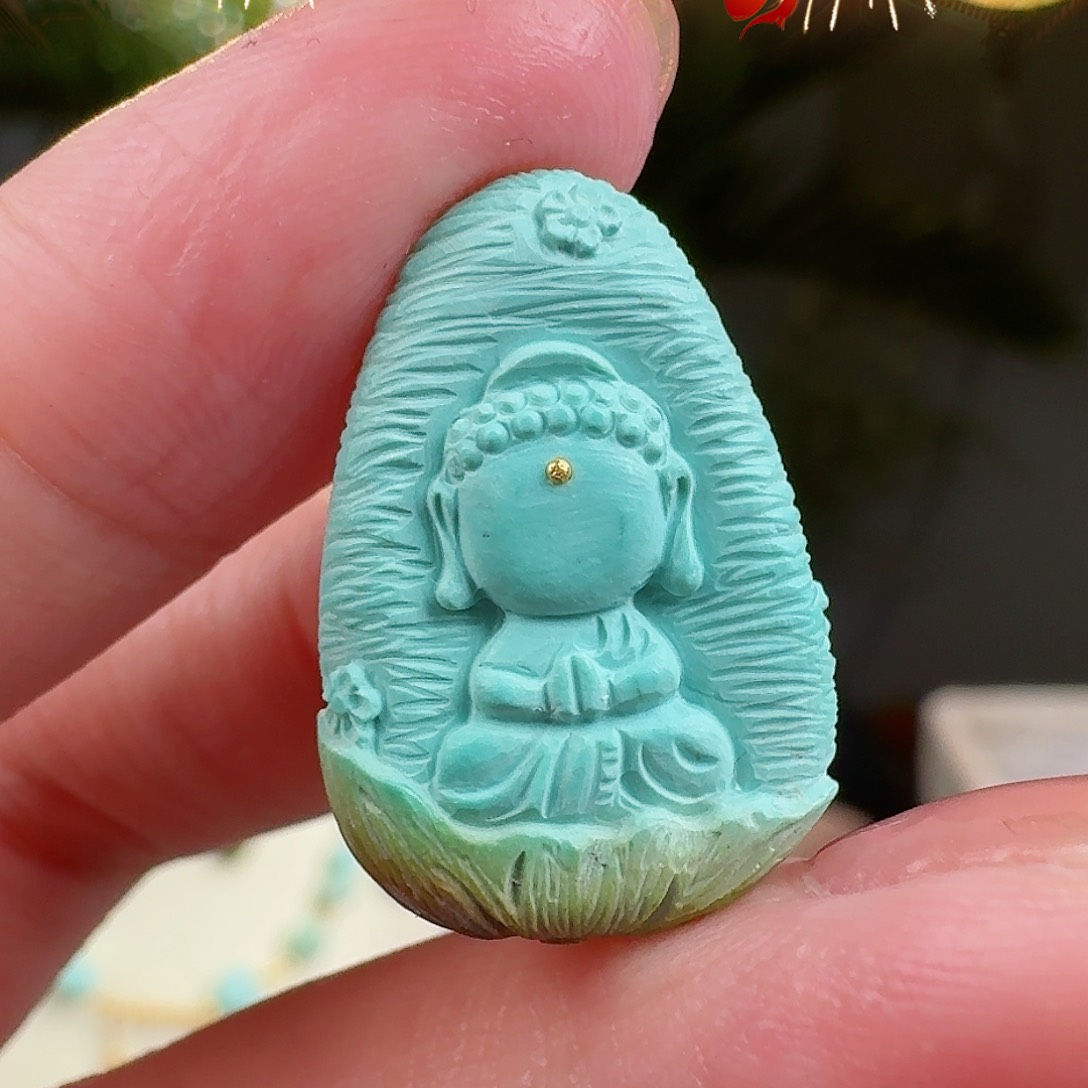 绿松石珠宝奇石未镶嵌小****饺