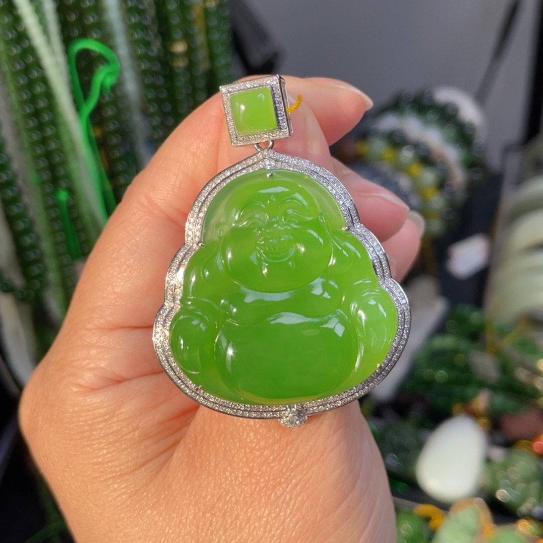 和田玉（碧玉）未镶嵌吊坠(不含链)