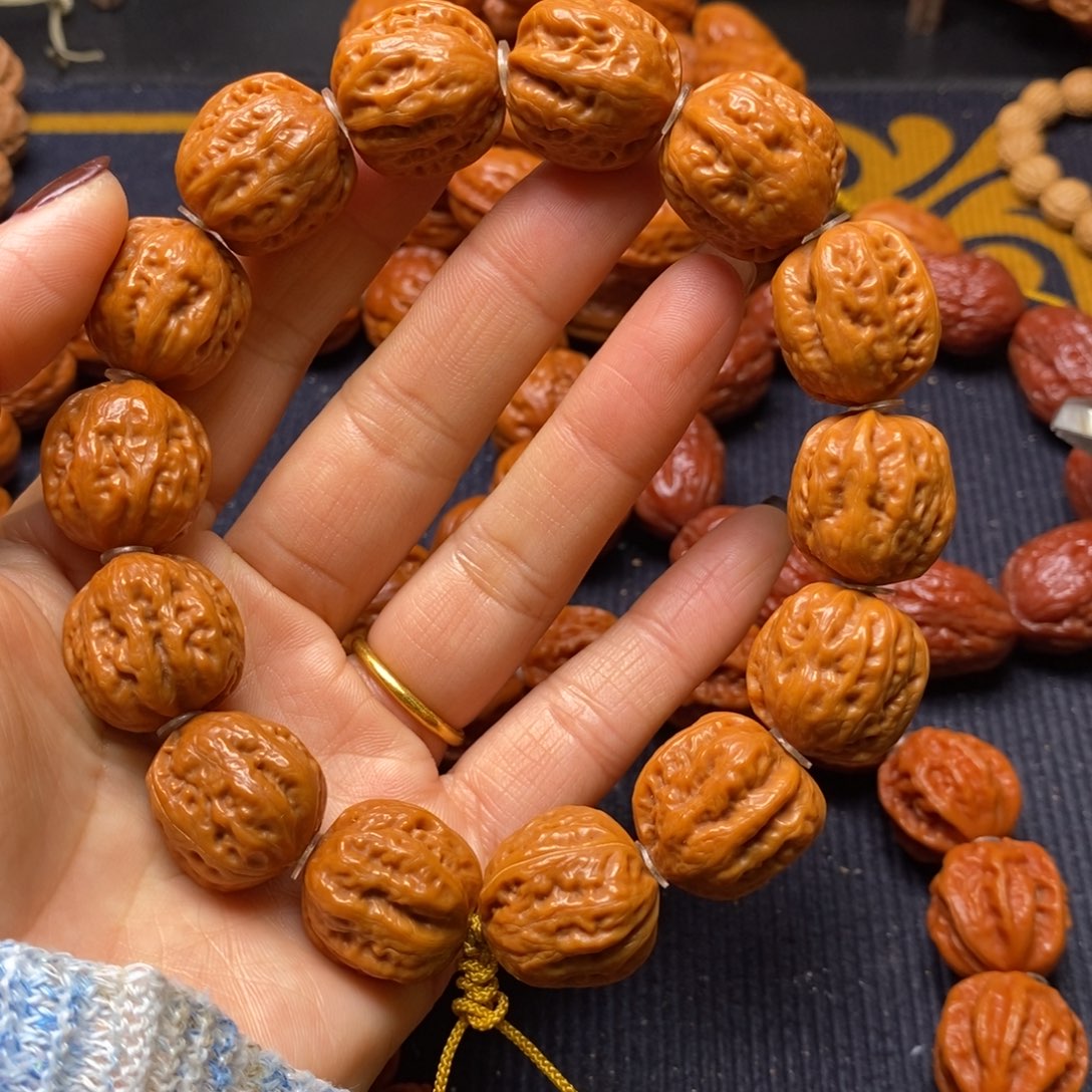 【闪购商品】吊坠文玩核桃金蟾方印手串