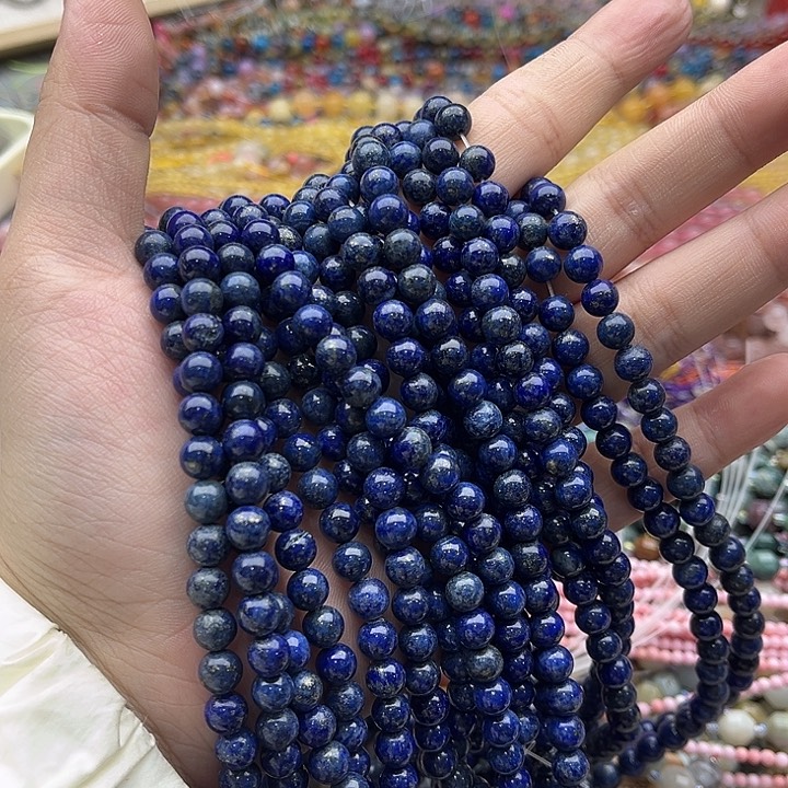 玛瑙/玉髓未镶嵌珠宝半成品一条6.5mm左右青金