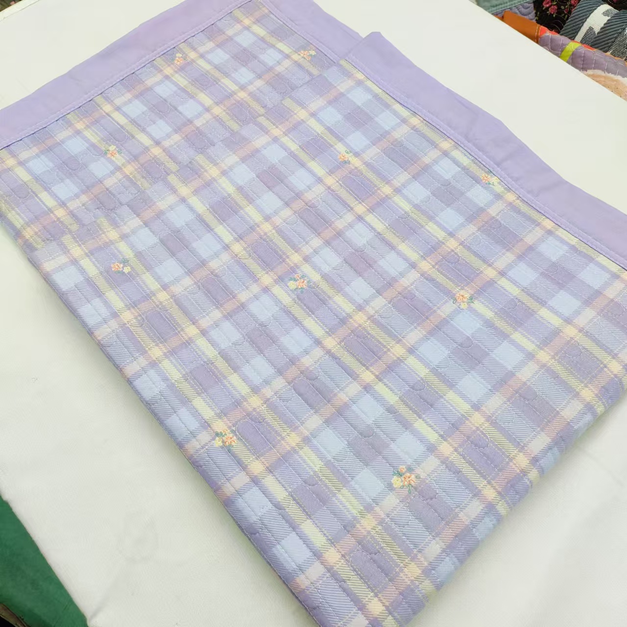 【包边床盖】<简兮紫>90X220cm<±5cm>绗缝 多功能水洗透气柔软