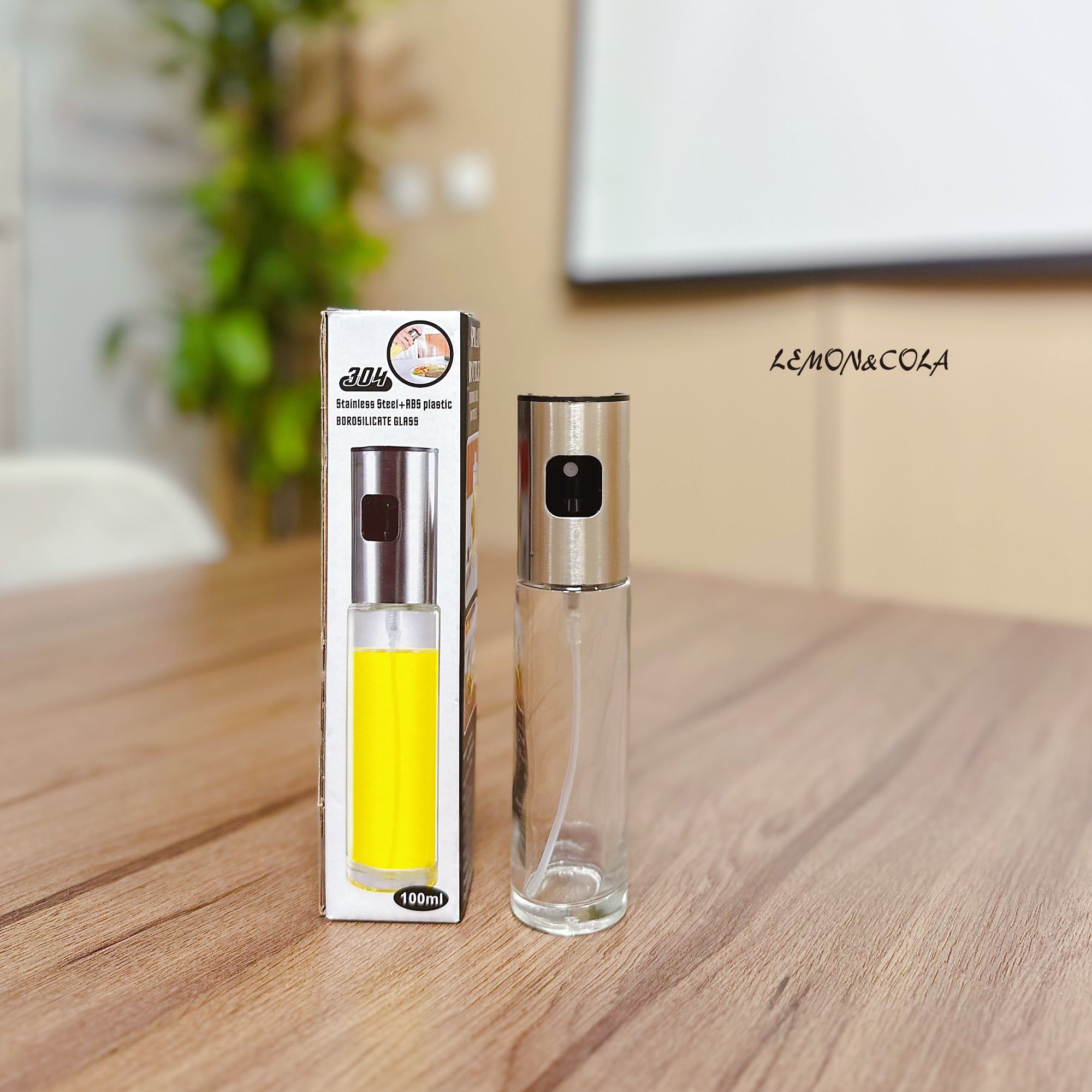 FL  304不锈钢盖+玻璃瓶身 方便实用 喷口油壶