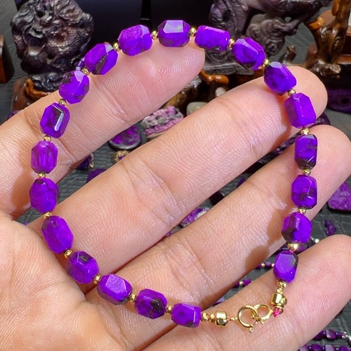 苏纪石（舒俱来）手串18K金镶嵌