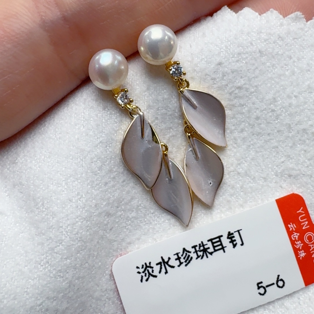 耳钉淡水珍珠未镶嵌@@nn003