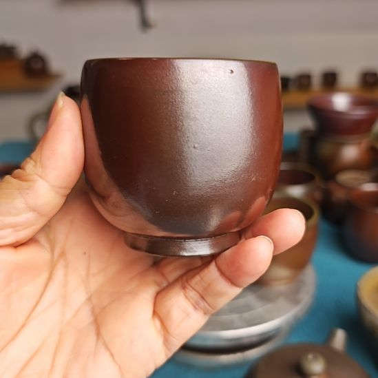 明***洋瓷坭兴陶柴烧主人杯