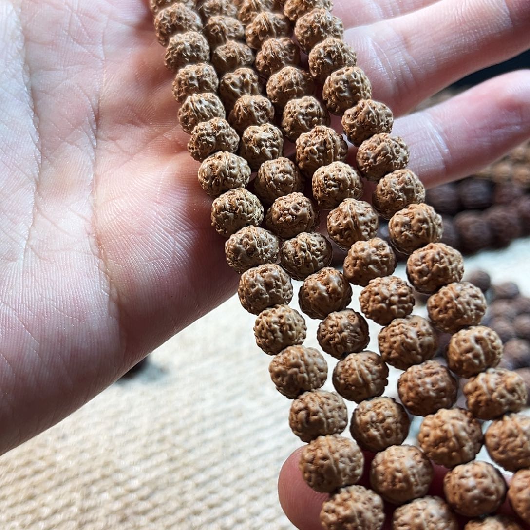 超***龙木质菩提金刚蒂王花108