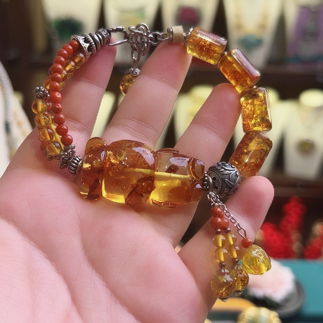 琥珀手链未镶嵌古风