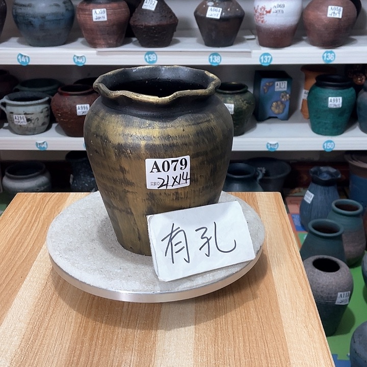 红陶手工制作工艺花盆