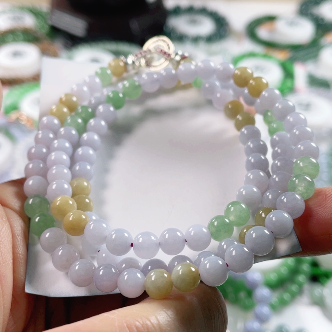 翡翠戒指未镶嵌天然翡翠项链6mm