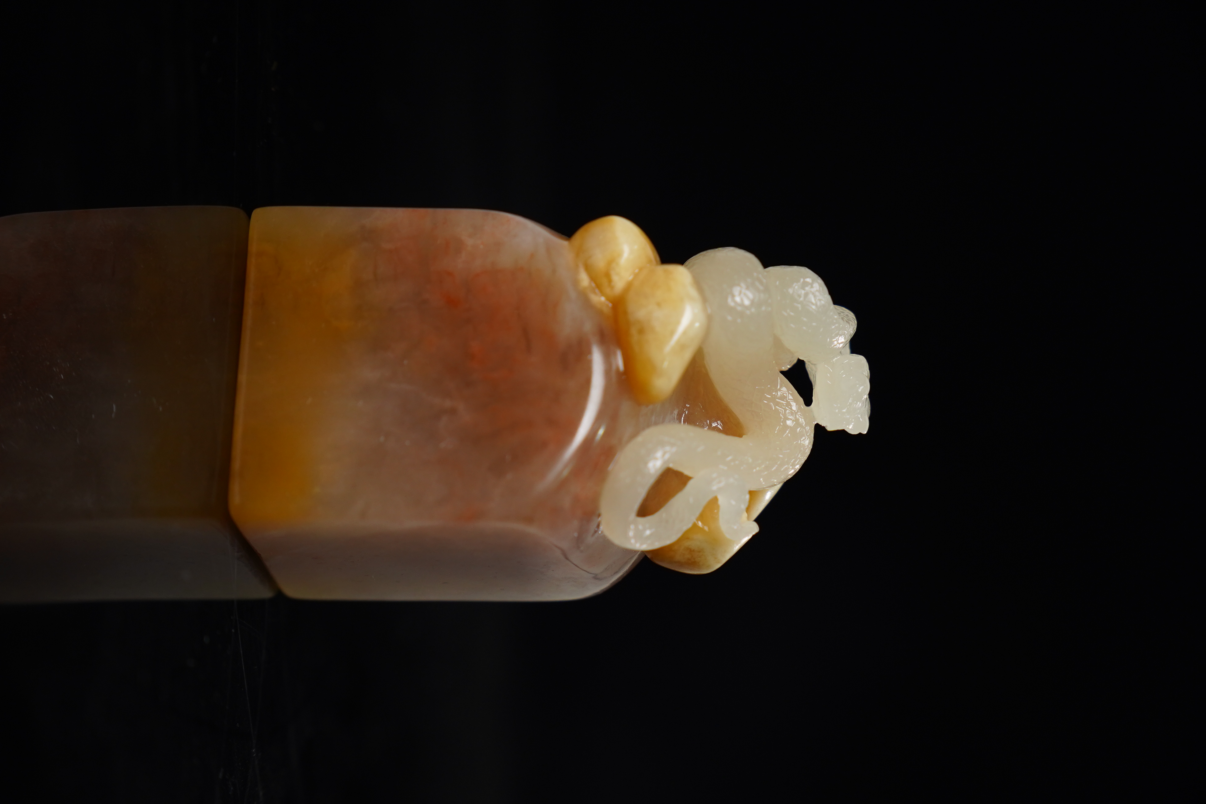 寿山石印石鲎箕石灵蛇印章