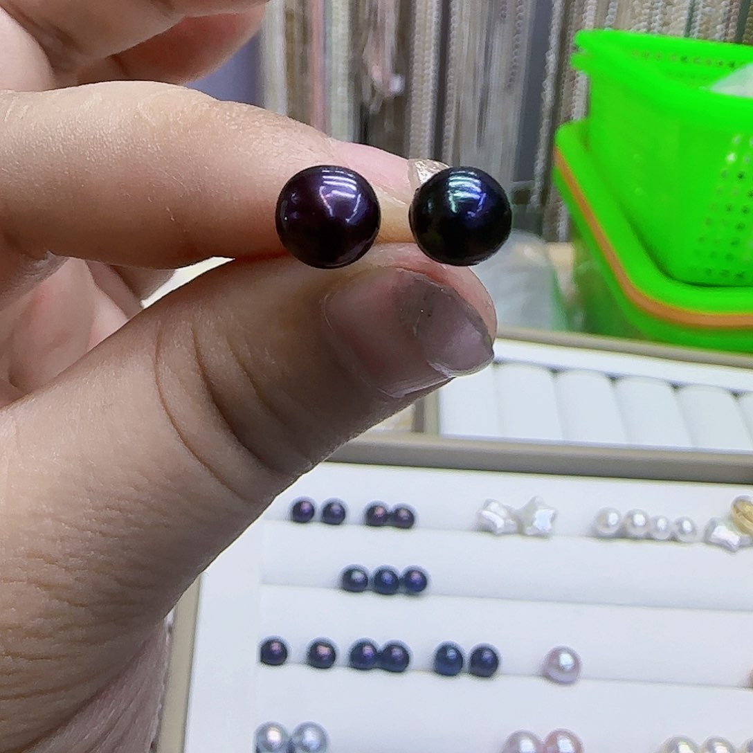 未镶嵌淡水珍珠10号，一对成品