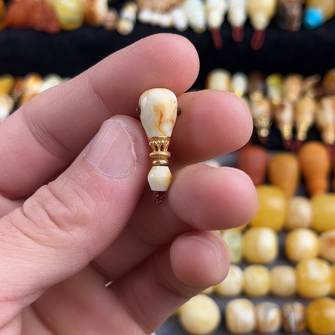 蜜蜡银S925镶嵌珠宝奇石9.3mm