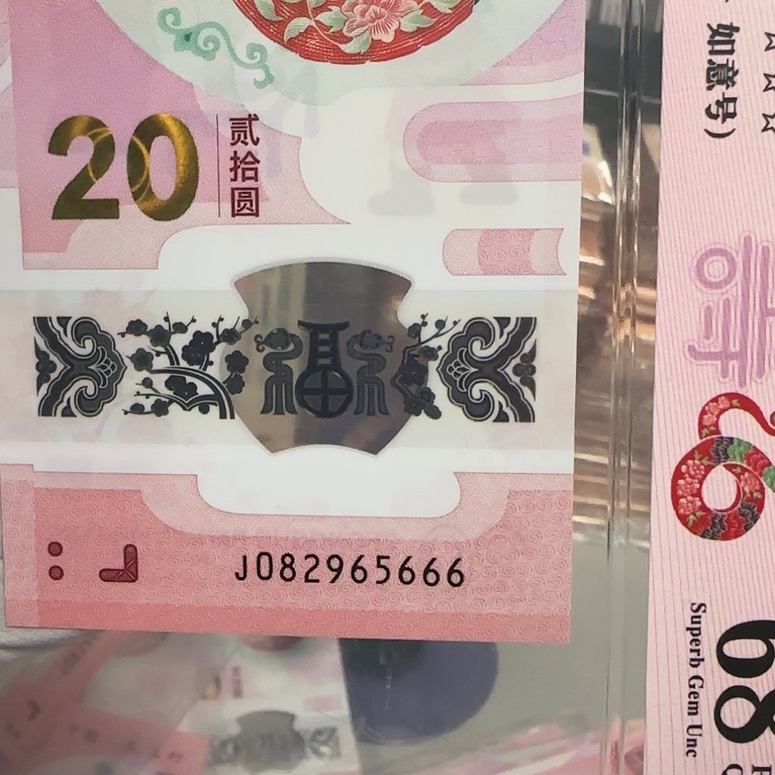 塑料2025年蛇年纪念钞豹子号如意号