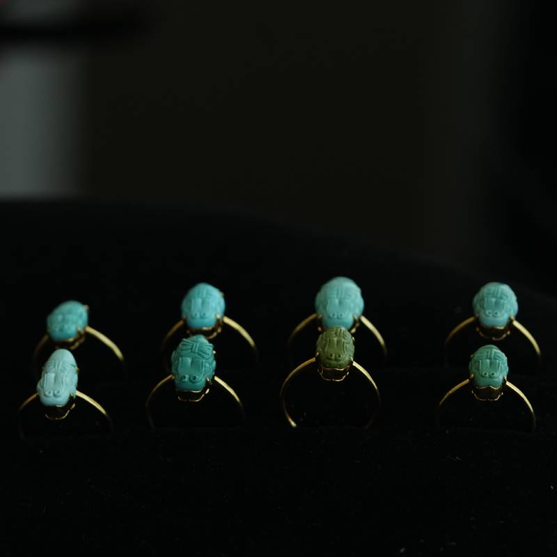 绿松石[金金巨鳄]|*绿松石*18K金戒指多样性发货（发其一）THH