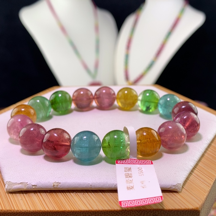 双色碧玺手链未镶嵌