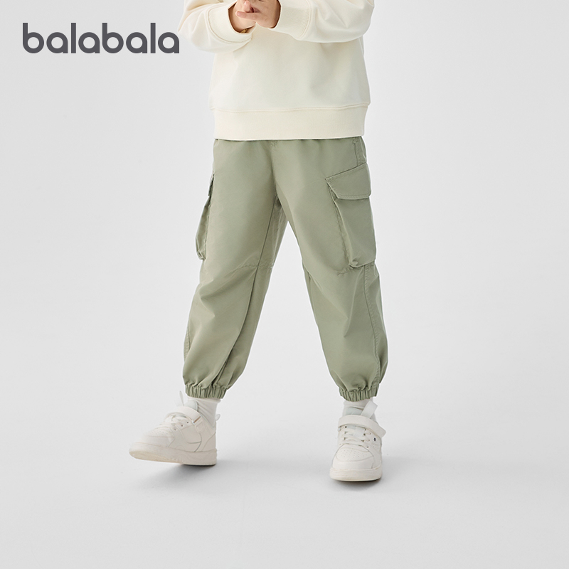 巴拉巴拉童装儿童裤子男女童长裤春秋25宽松直筒工装裤