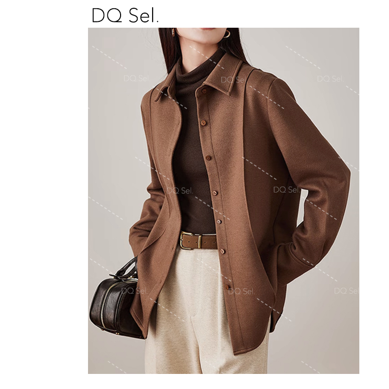 2025新款冬季复古气质翻领长袖衬衣女设计感休闲别致衬衫IG339