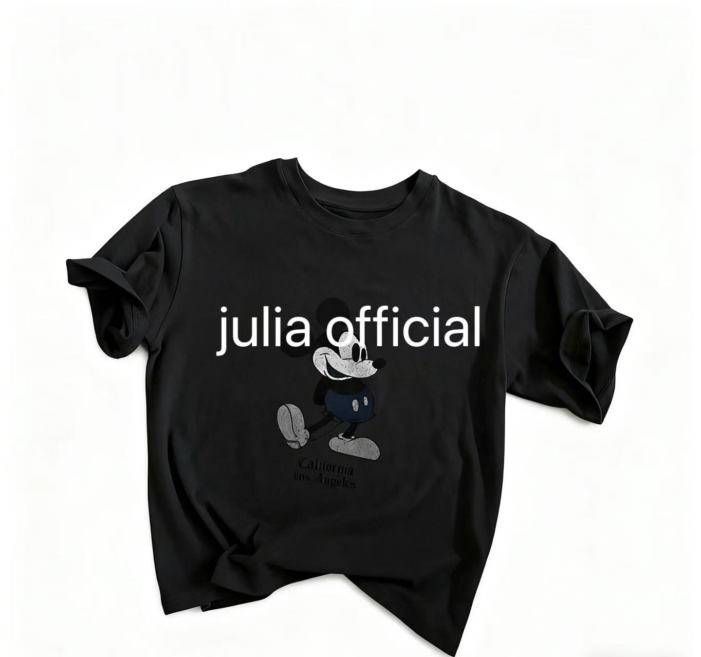 Julia姐姐】做旧印花磨毛加厚秋冬米奇短袖